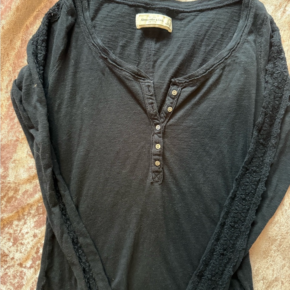 Abercrombie & Fitch Dark Blue Long Sleeve Tee - Picture 5 of 5